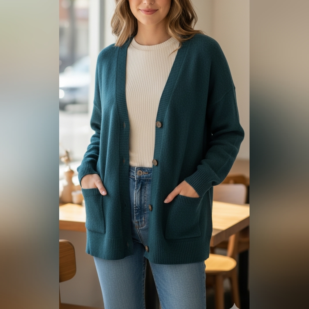 Sonoma dark green long cardigan sweater Women's size extra large XL